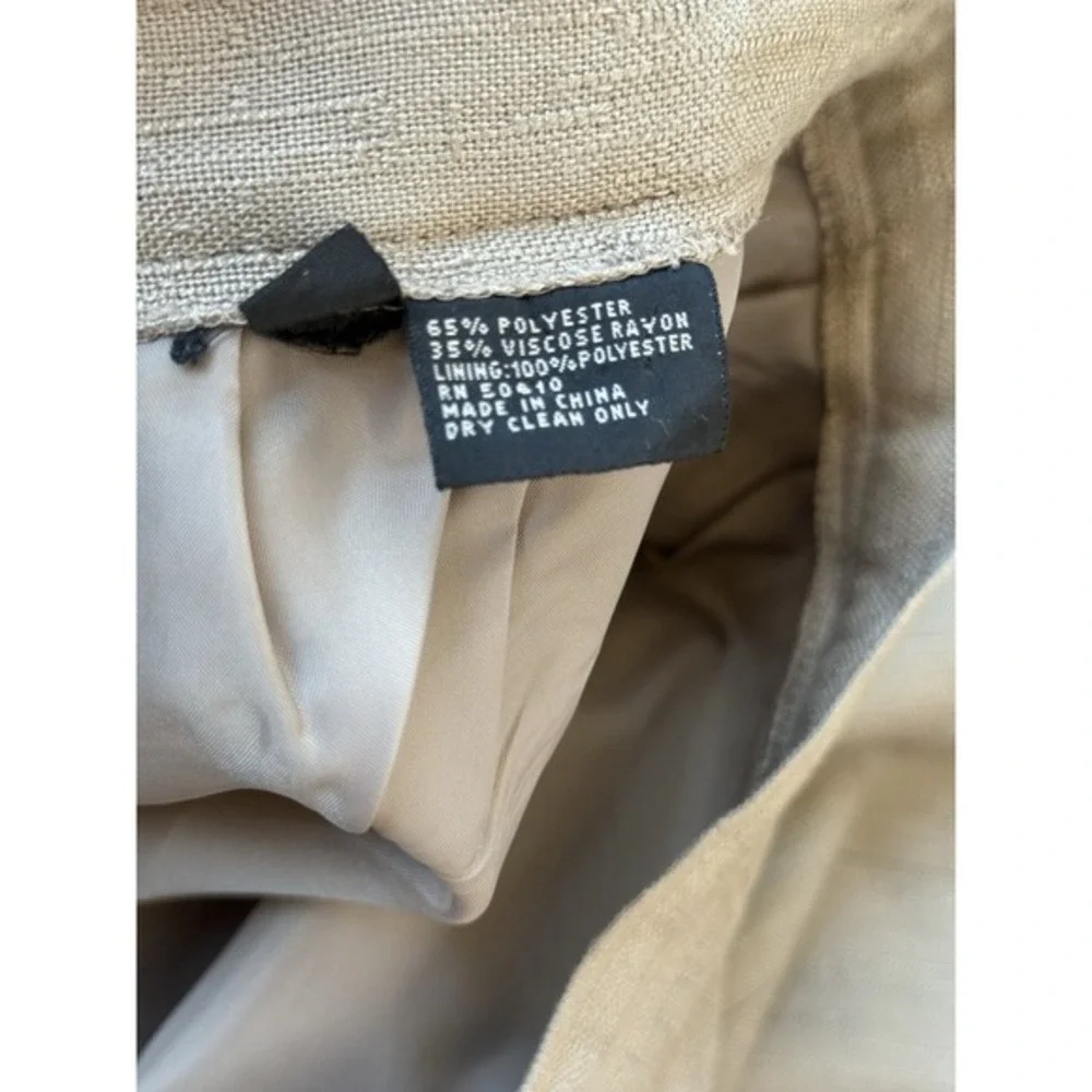 Women's Vintage Kasper Suit Beige W/tiger Eye‎ & Gold Buttons Size 10